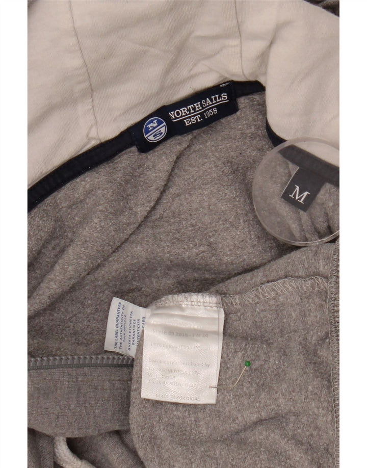 NORTH SAILS Suéter con capucha y cremallera para mujer UK 12 Algodón gris medio
