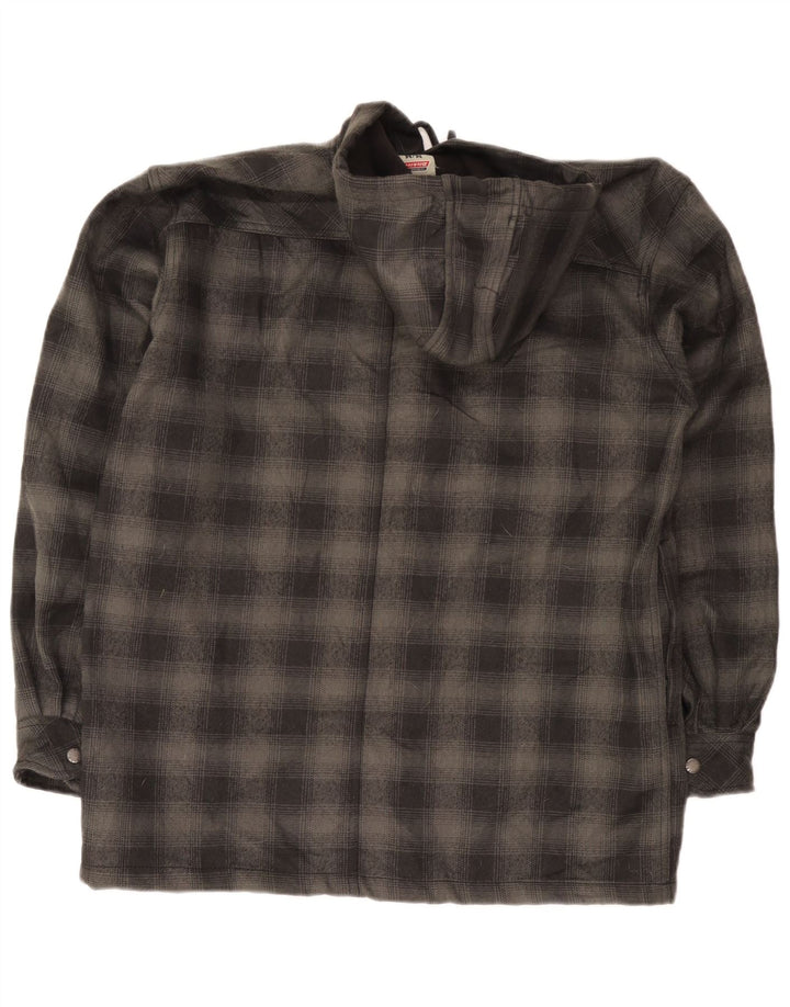 Dickies Camisa de leñador con capucha para hombre UK 38/40 Poliéster a cuadros gris medio