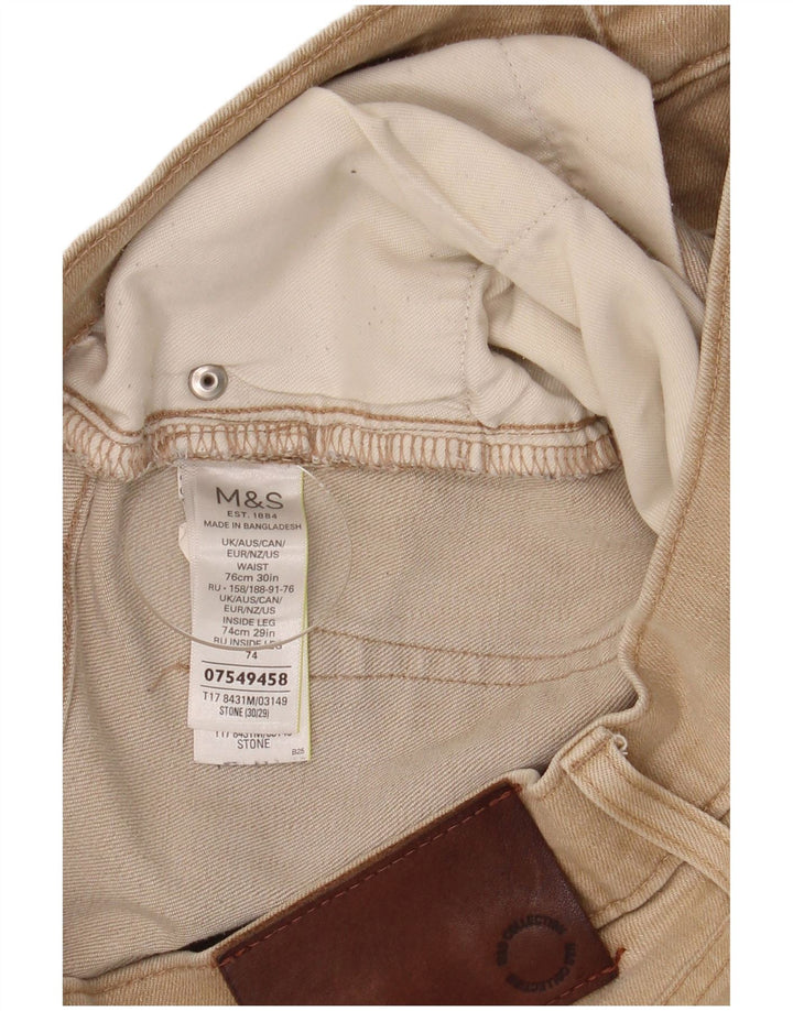 Vaqueros rectos de corte regular para hombre de Marks & Spencer W30 L29 Beige de algodón