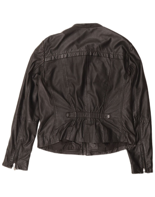 Esprit Chaqueta de cuero para mujer UK 44 Grande Cuero negro