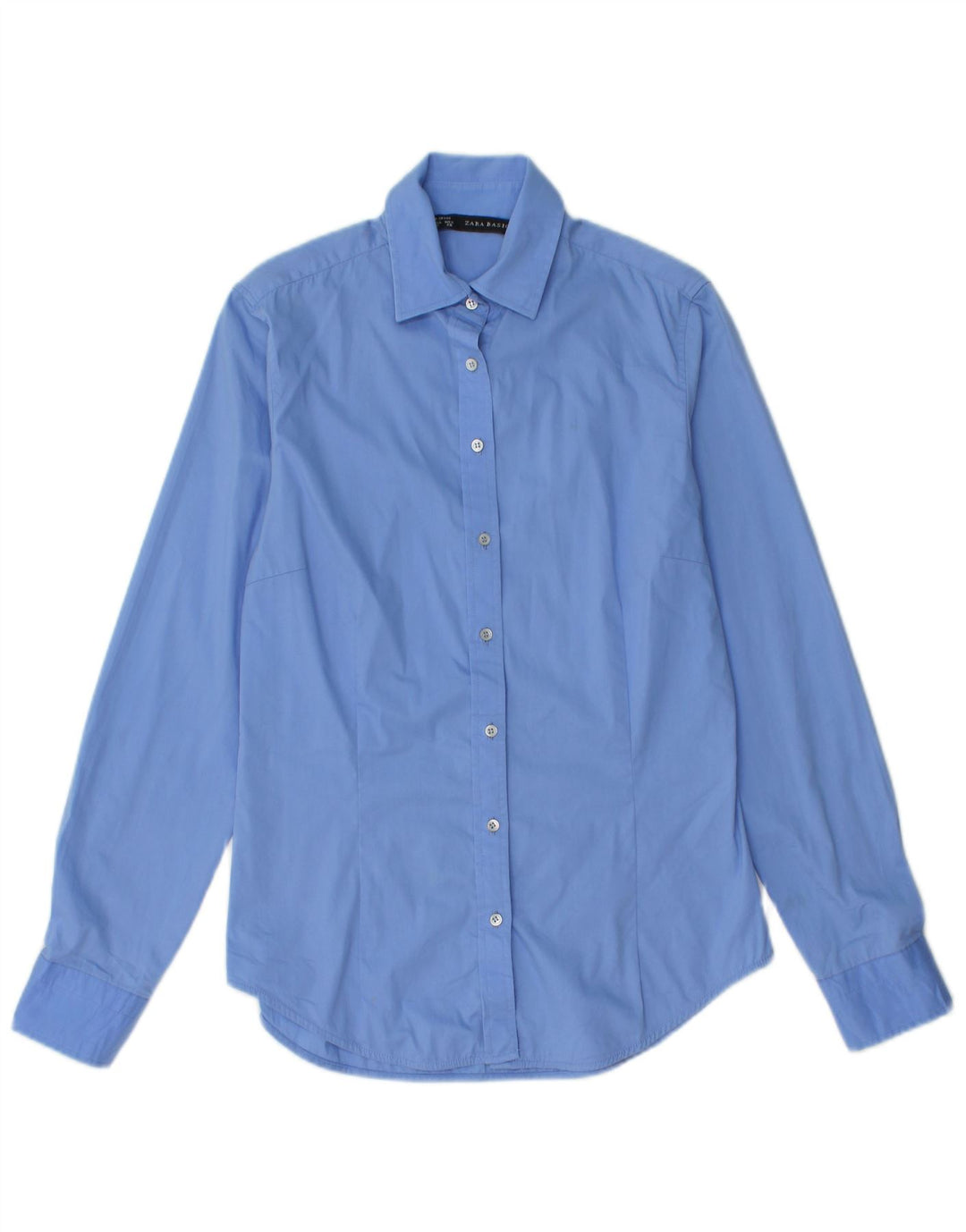 Camisa Zara Mujer UK 10 Small Azul