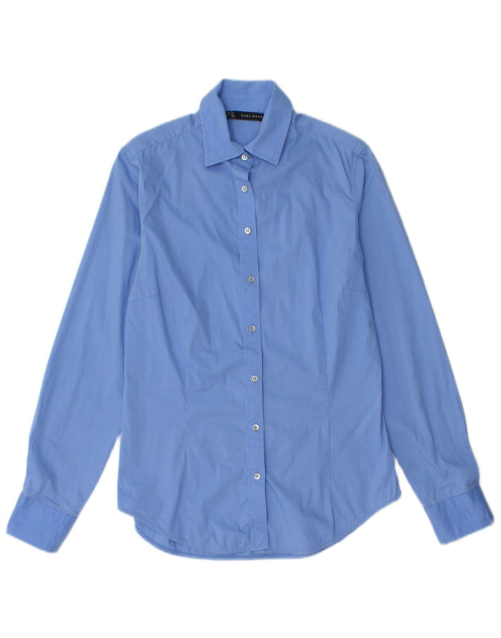 Camisa Zara Mujer UK 10 Small Azul
