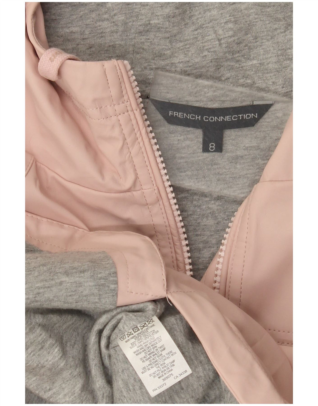 French Connection - Chaqueta cortavientos con capucha para mujer, talla 8, color rosa mediano