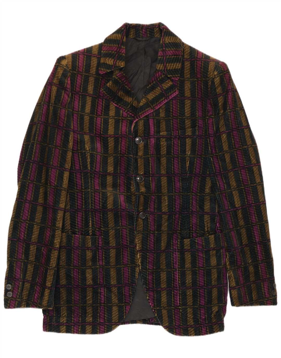 San Remo Chaqueta tipo blazer de 3 botones para hombre IT 48 Cuadros medianos multicolores