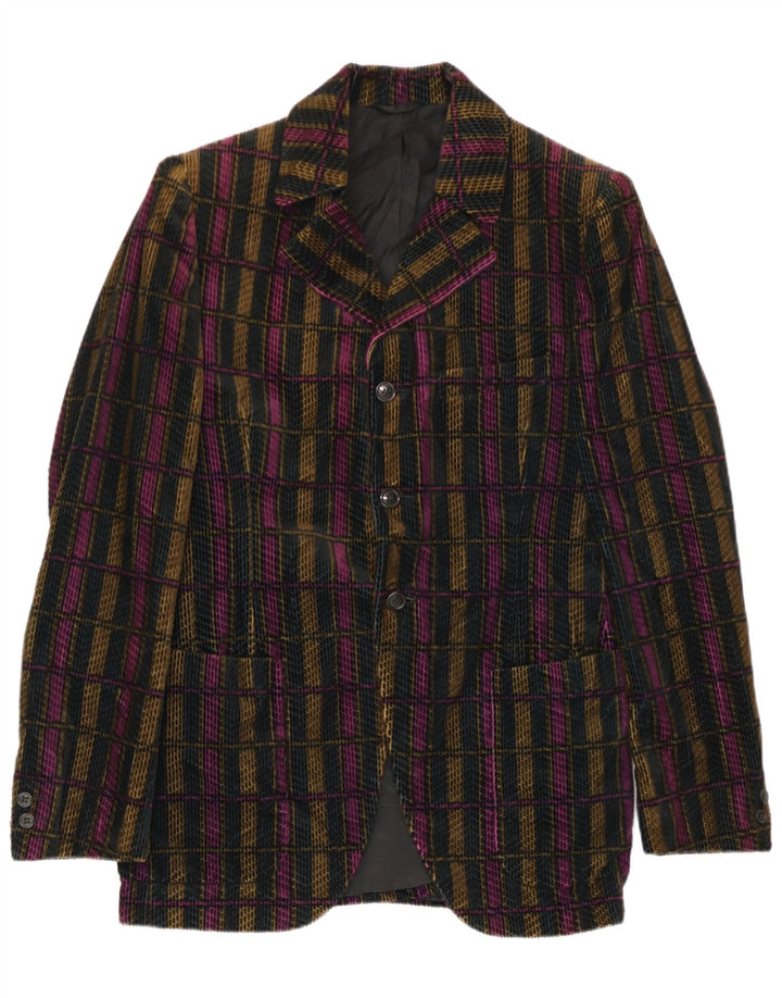 San Remo Chaqueta tipo blazer de 3 botones para hombre IT 48 Cuadros medianos multicolores