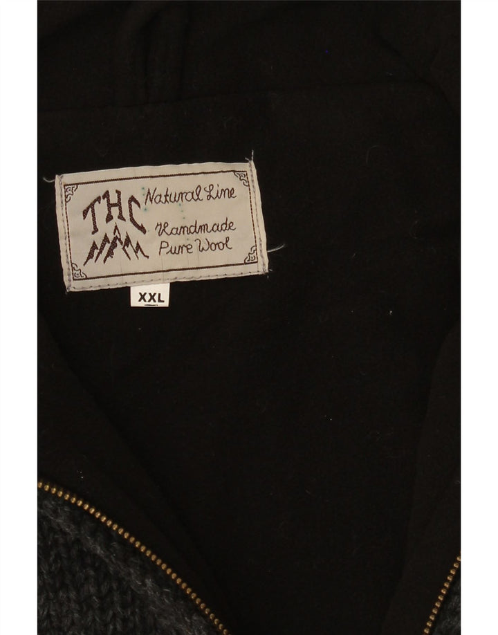 THC Suéter tipo cárdigan para hombre 2XL Gris Fair Isle Lana nueva