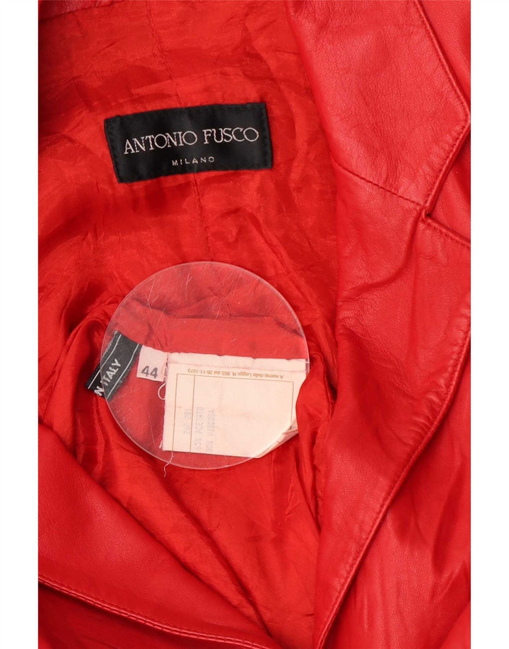Antonio Fusco Abrigo de piel para mujer IT 44 Rojo medio