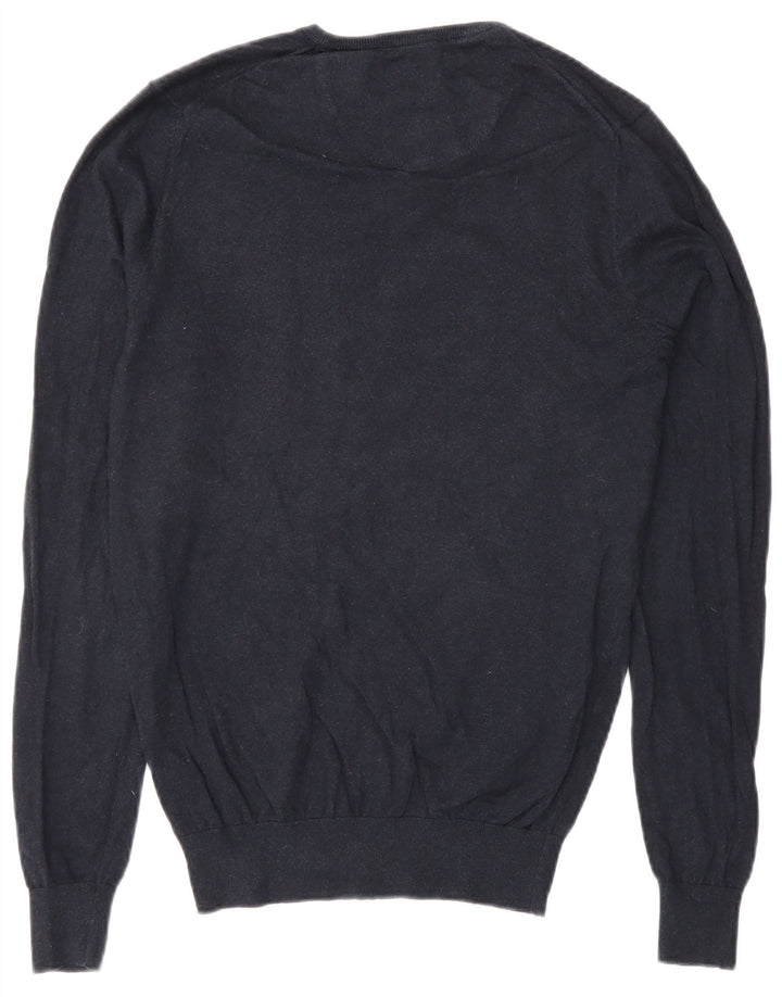 Massimo Dutti Jersey Cuello Pico Hombre Small Azul Marino Algodón