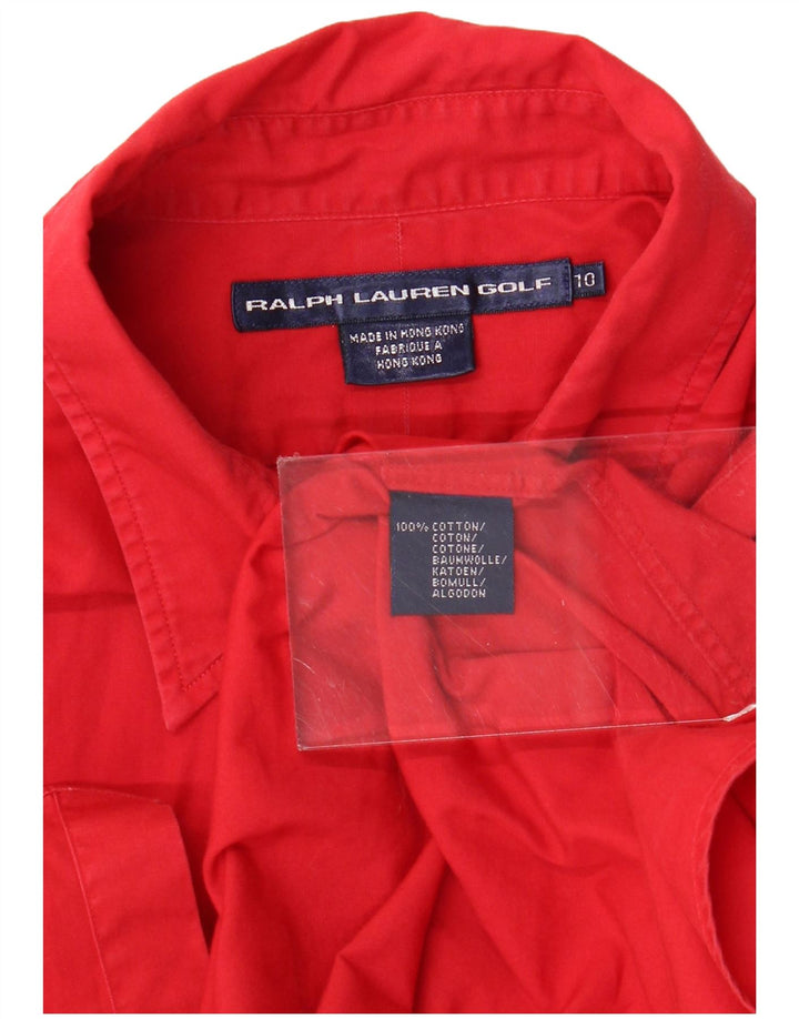 RALPH LAUREN Camisa de golf para mujer US 10 Grande Algodón rojo