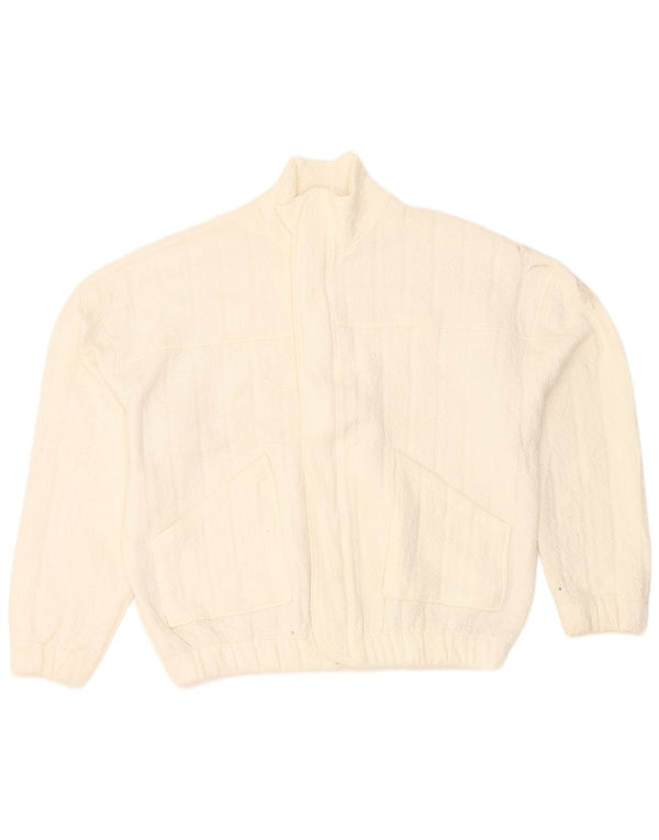 Zara Mujer Chaqueta Bomber Extragrande UK 6 XS Poliéster Blanco