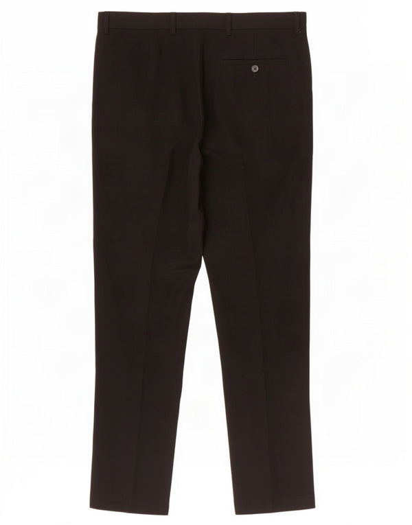 Marks & Spencer Pantalón de traje ajustado para hombre W32 L31 Poliéster negro