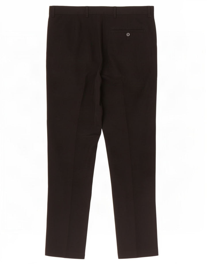 Marks & Spencer Pantalón de traje ajustado para hombre W32 L31 Poliéster negro