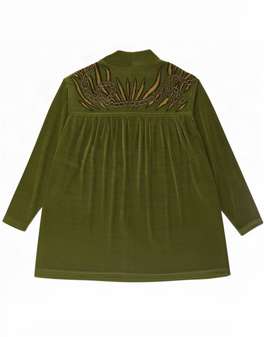 Piccadilly Blusa camisera extragrande con estampado abstracto para mujer, talla 40, color verde