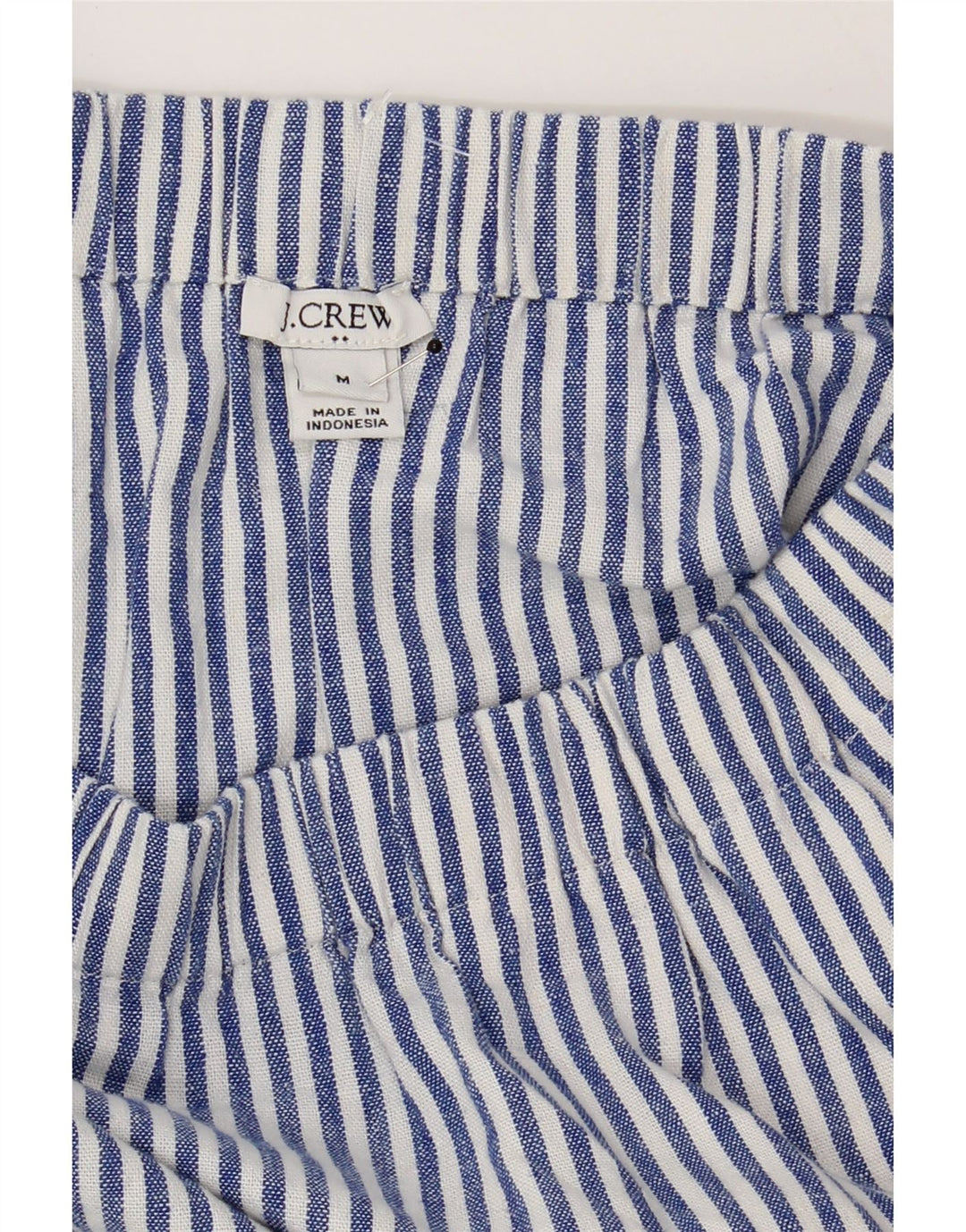 J. CREW Womens A-Line Skirt UK 12 Medium W28  Blue Pinstripe Polyester Vintage J. Crew and Second-Hand J. Crew from Messina Hembry 