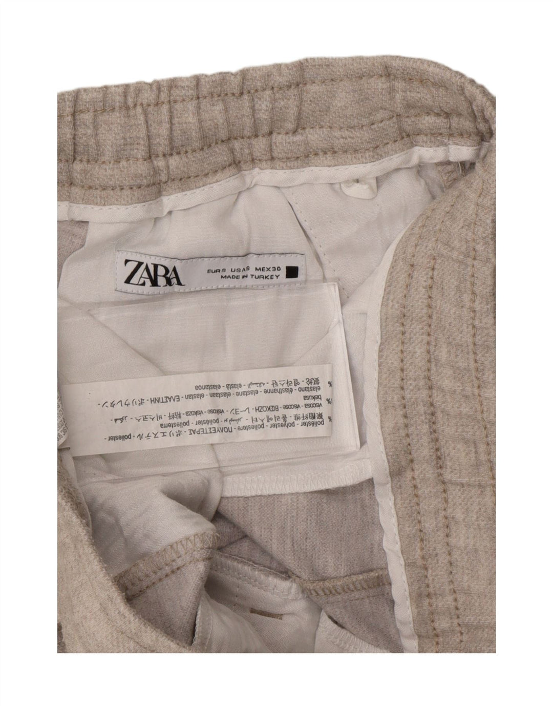 ZARA Womens Casual Shorts Small W27  Beige Polyester Vintage Zara and Second-Hand Zara from Messina Hembry 