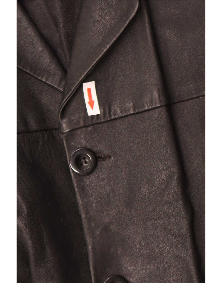 Vintage hombres chaqueta de cuero Reino Unido 40 grande negro
