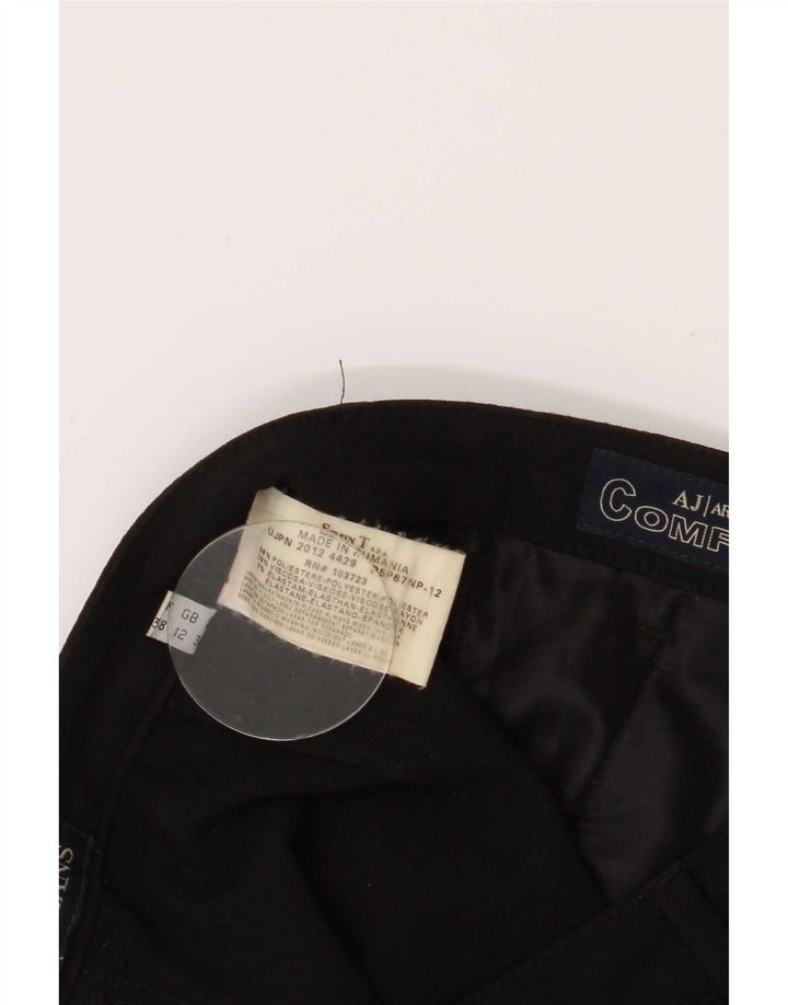 Armani Pantalones casuales con corte de bota para mujer UK 12 Medium W28 L30 Poliéster negro
