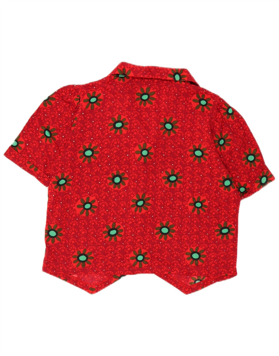 Codice Blusa corta de manga corta para mujer UK 46 Large Red Floral