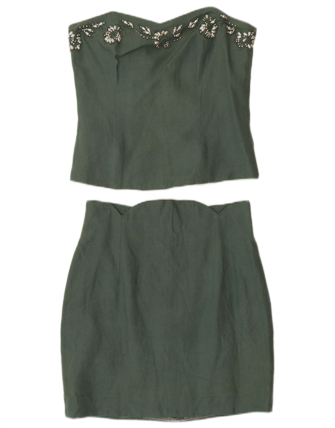 Angelo Santagostino Conjunto de falda de 2 piezas para mujer IT 44 Medium W26 Green Designe