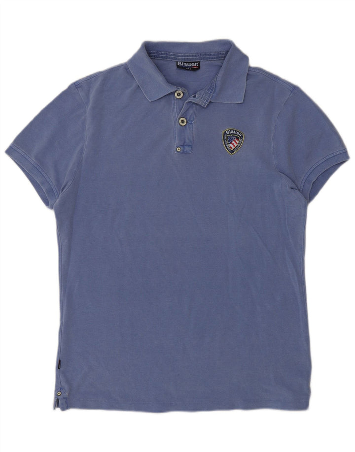 Blauer - Polo para hombre, talla grande, algodón azul