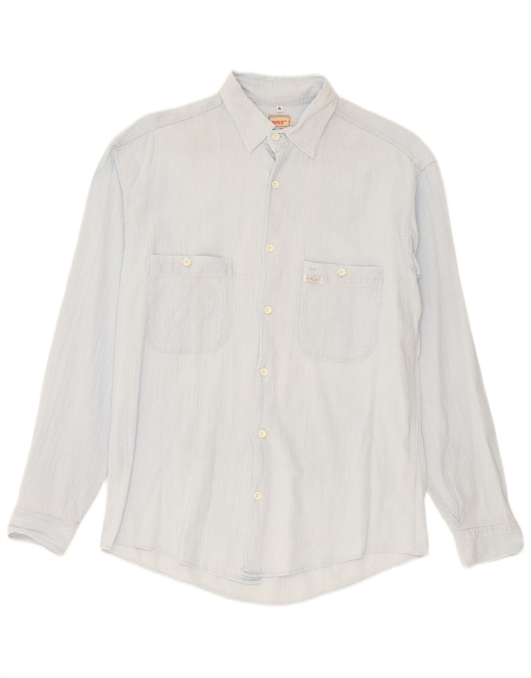 Camisa Rifle Hombre Small Azul Algodón