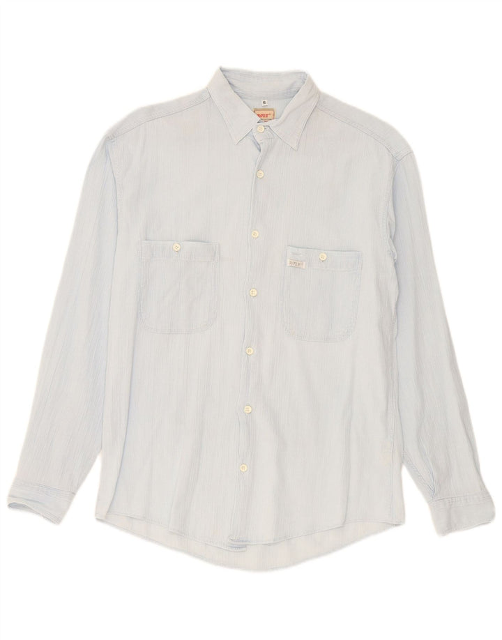 Camisa Rifle Hombre Small Azul Algodón