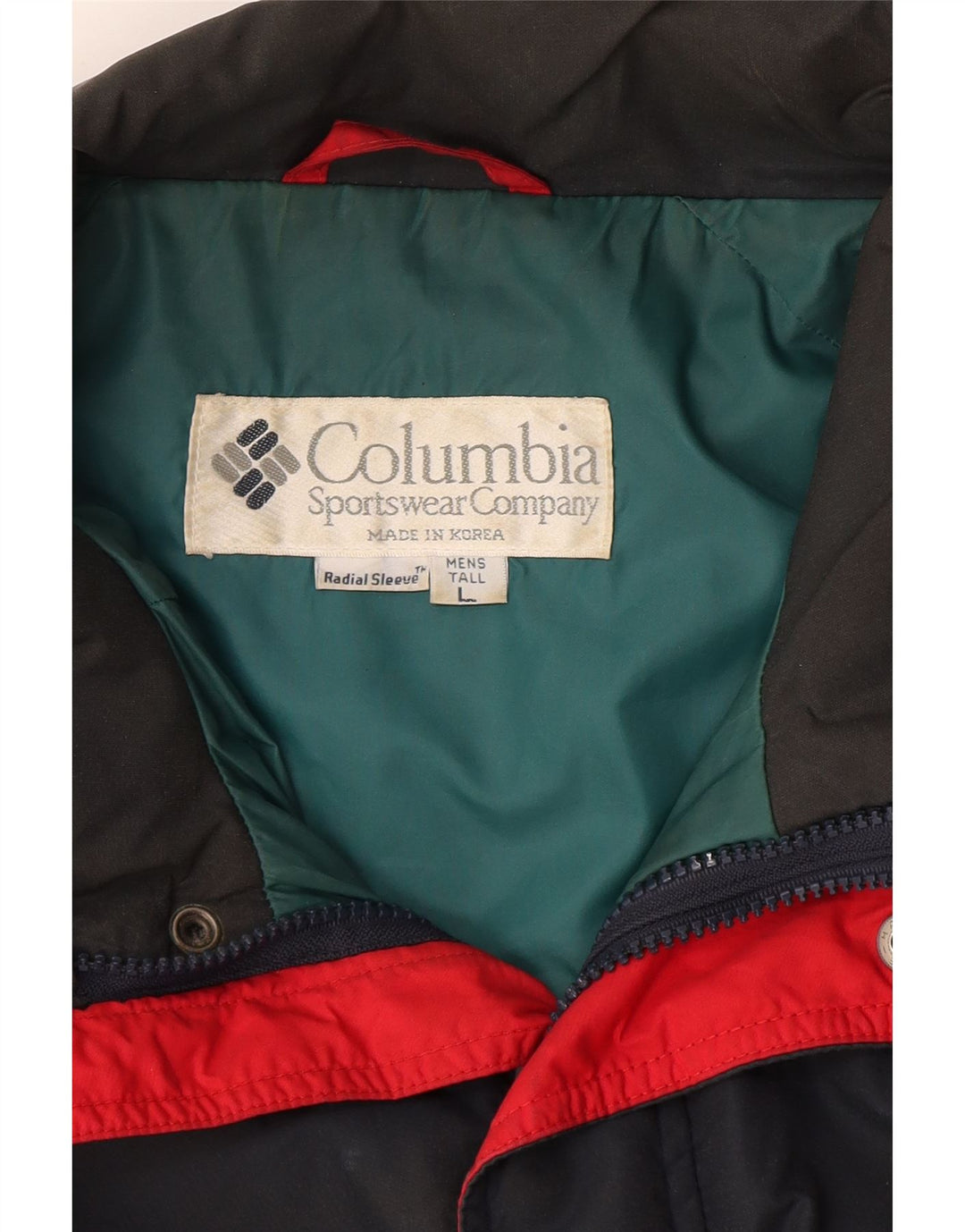 Columbia Chaqueta de esquí alta para hombre UK 40 Large Azul marino Colorblock