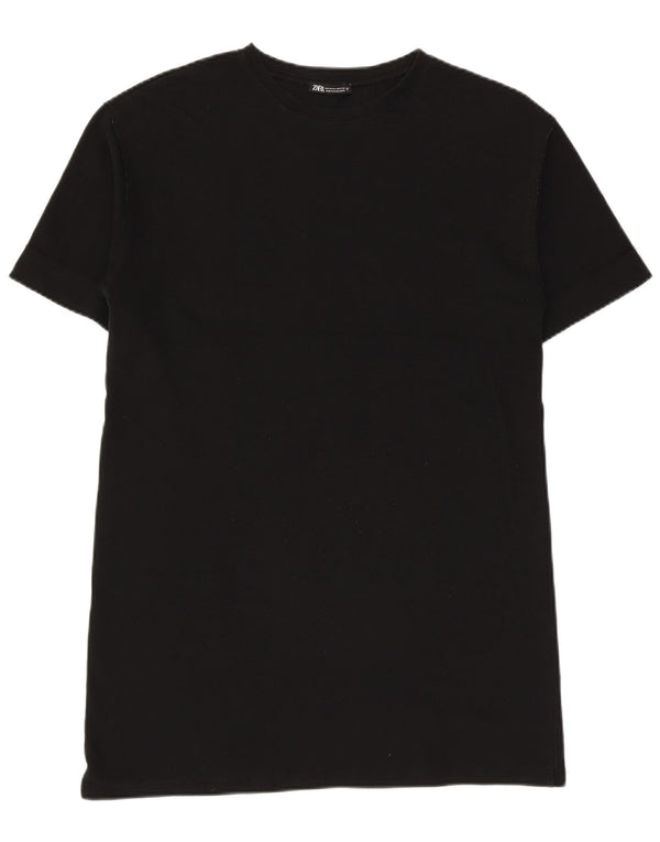 Zara Mujer Vestido Camiseta Reino Unido 44 Mediano Negro