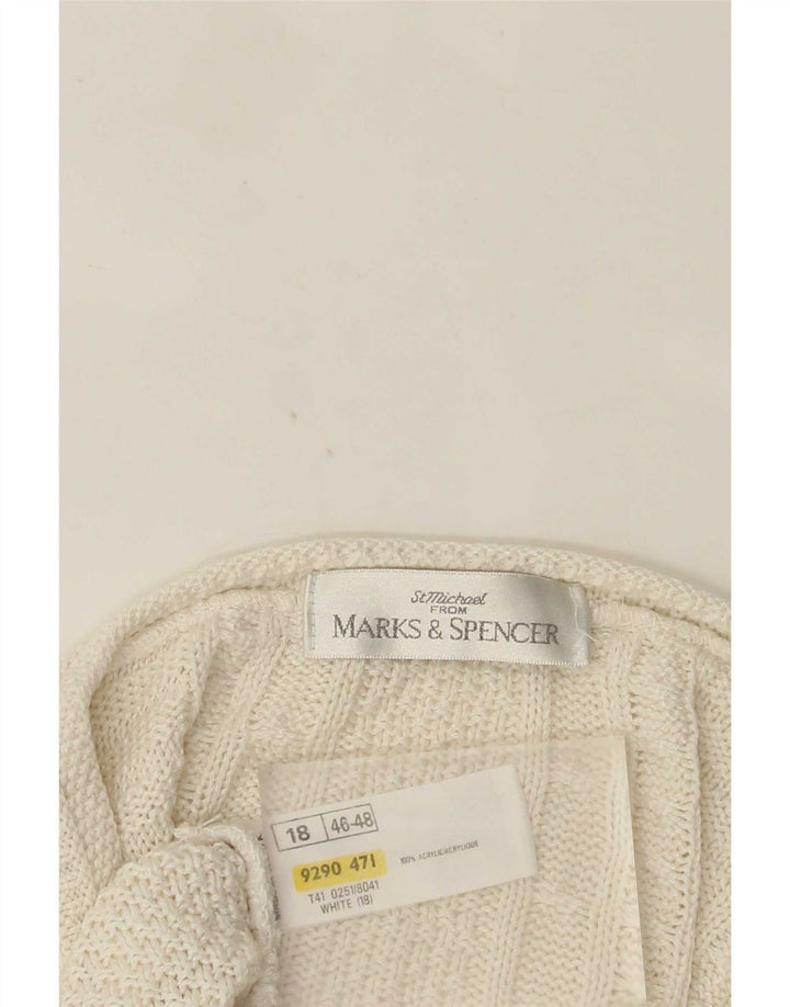 Marks & Spencer Suéter tipo cárdigan extragrande para mujer UK 40 XL Blanco