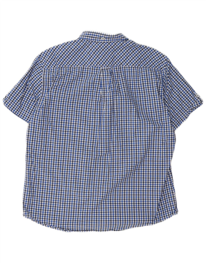 Ben Sherman Camisa de manga corta para hombre XL Algodón a cuadros azul