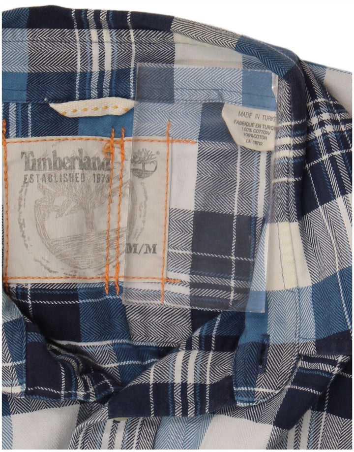 Timberland Camisa De Franela Para Hombre Algodón A Cuadros Azul Medio