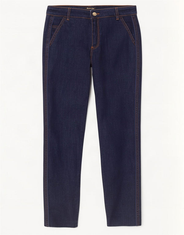 Massimo Dutti Vaqueros Pitillo Mujer EU 36 XS W26 L30 Azul Marino Algodón