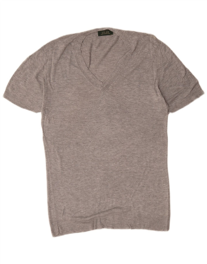 Zara Hombre Camiseta Top Grande Gris Moteado