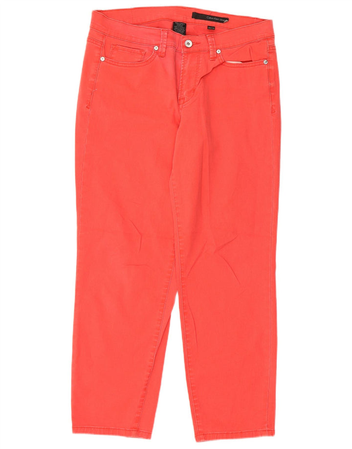 Calvin Klein Pantalones cortos ajustados para mujer US 10 Medium W30 L26 Rojo