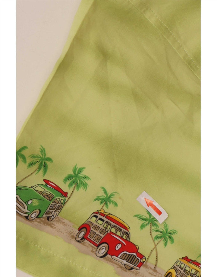 Camisa de manga corta con gráfico Lowes para hombre Poliéster verde hawaiano grande