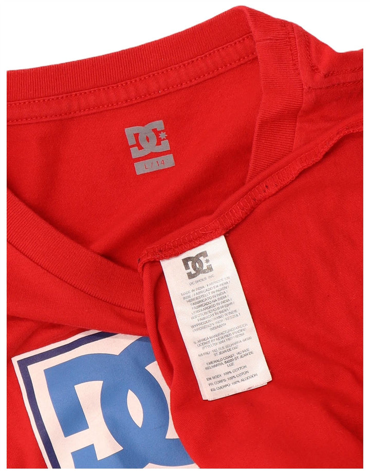 DC Boys Graphic T-Shirt Top 13-14 años Grande Rojo Algodón