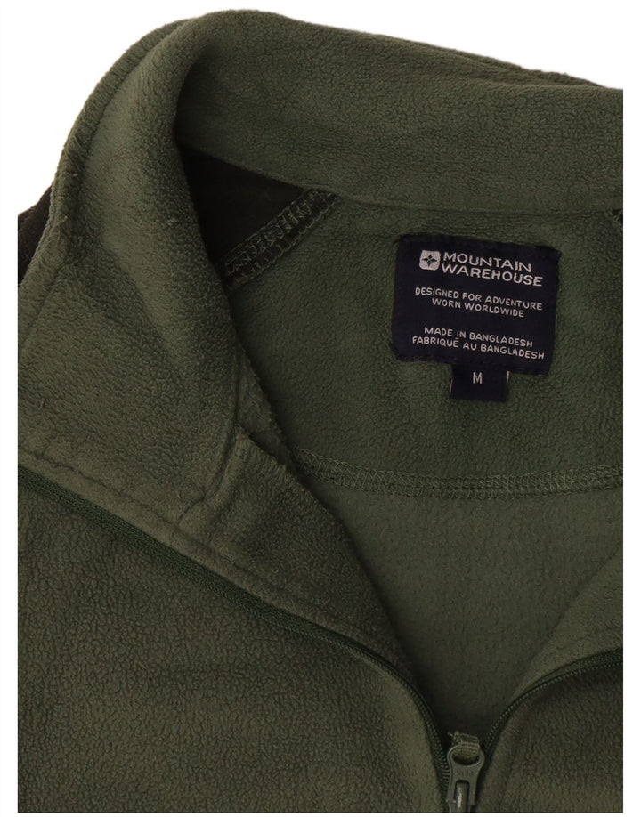 Jersey de forro polar con cremallera en el cuello para hombre Mountain Warehouse Bloque de color verde medio
