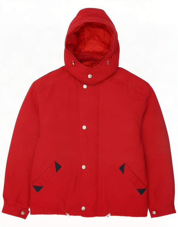 Oboe Chaqueta acolchada con capucha para hombre UK 40 Large Red Cotton