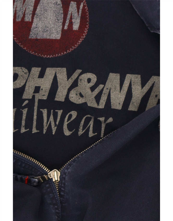 Murphy & Nye Chaqueta Bomber para Hombre UK 38 Mediana Azul Marino Algodón