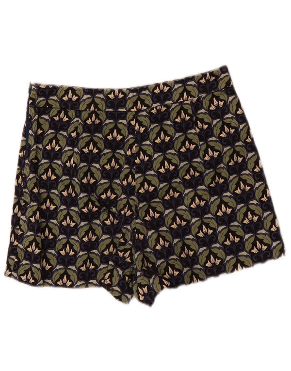 Zara Mujer Trafaluc Pantalones Cortos Casuales De Cintura Alta Pequeño W26 Verde Floral