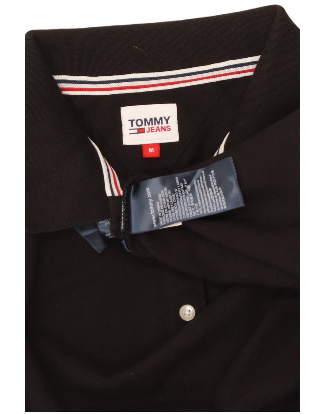 TOMMY HILFIGER Polo para mujer UK 44 Mediano Algodón negro