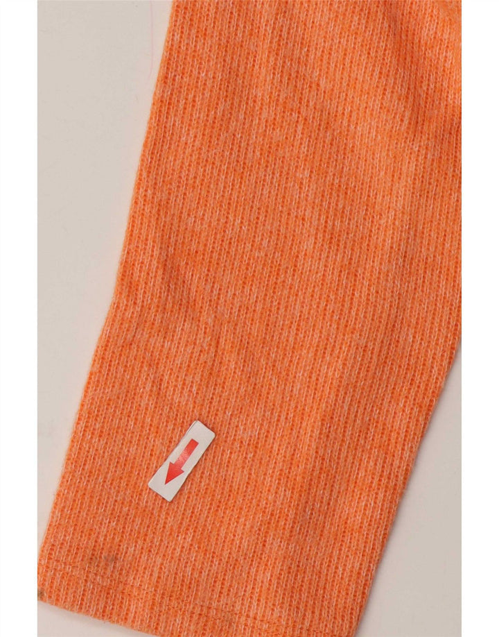 Zara Mujer Crop Oversize Top Manga Larga UK 10 Small Naranja Poliéster