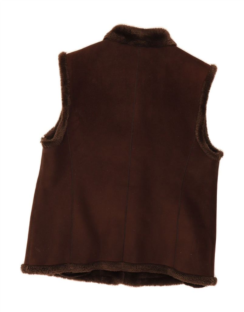 BASLER Womens Sherpa Gilet UK 16 Large  Brown Polyacrylic Vintage Basler and Second-Hand Basler from Messina Hembry 