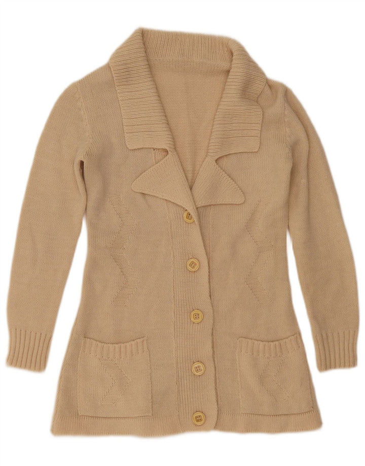 Vintage mujer Cardigan suéter Reino Unido 12 medio apagado blanco