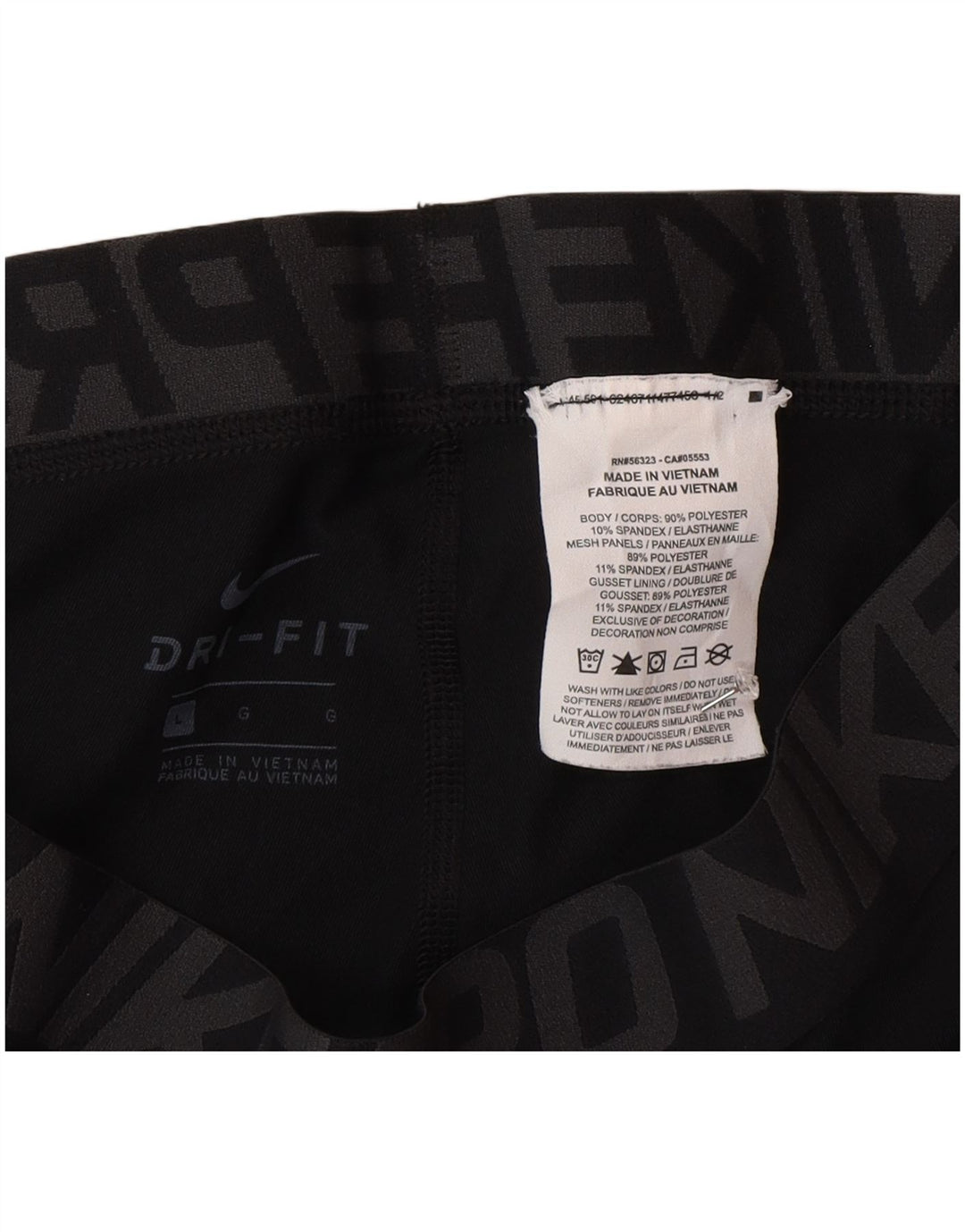 Nike Dri Fit Graphic Crop Leggings para hombre, poliéster negro grande