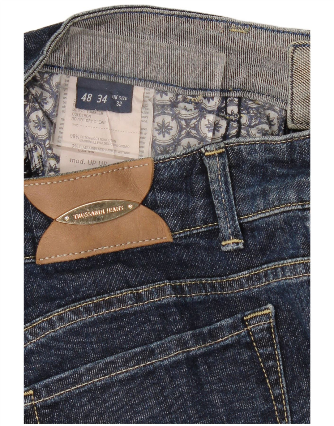 Vaqueros Trussardi Mujer Slim W32 L32 Azul Marino Algodón