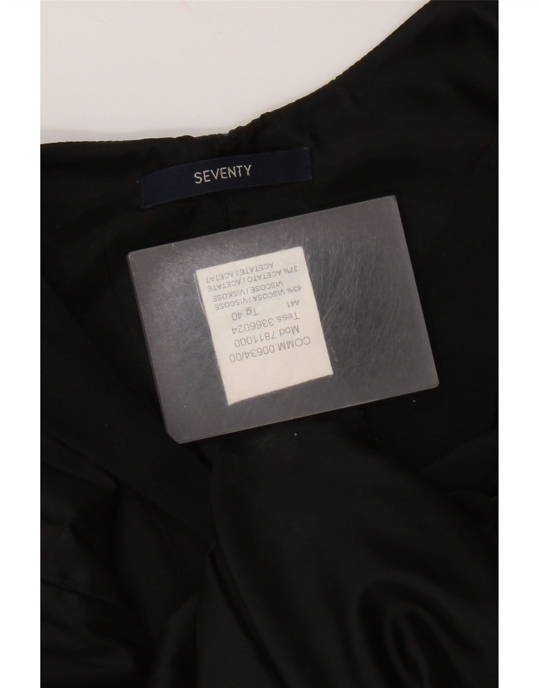 Seventy Vestido Vaina Sin Mangas IT 40 Small Viscosa Negra