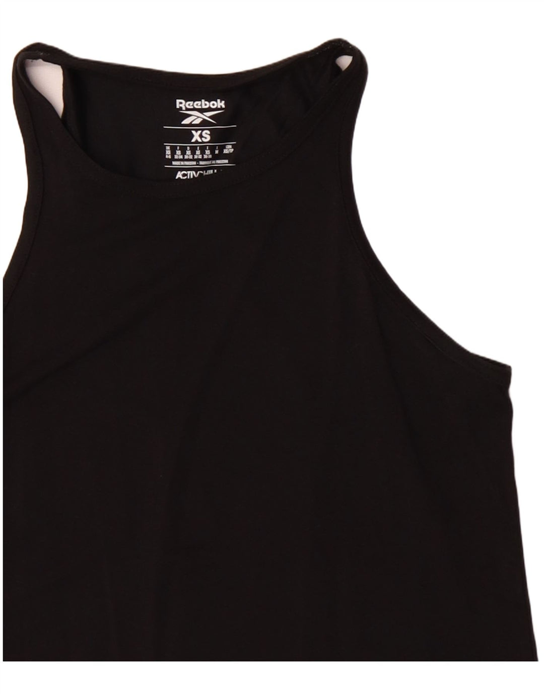 REEBOK Top sin mangas gráfico para mujer UK 4/6 XS Negro