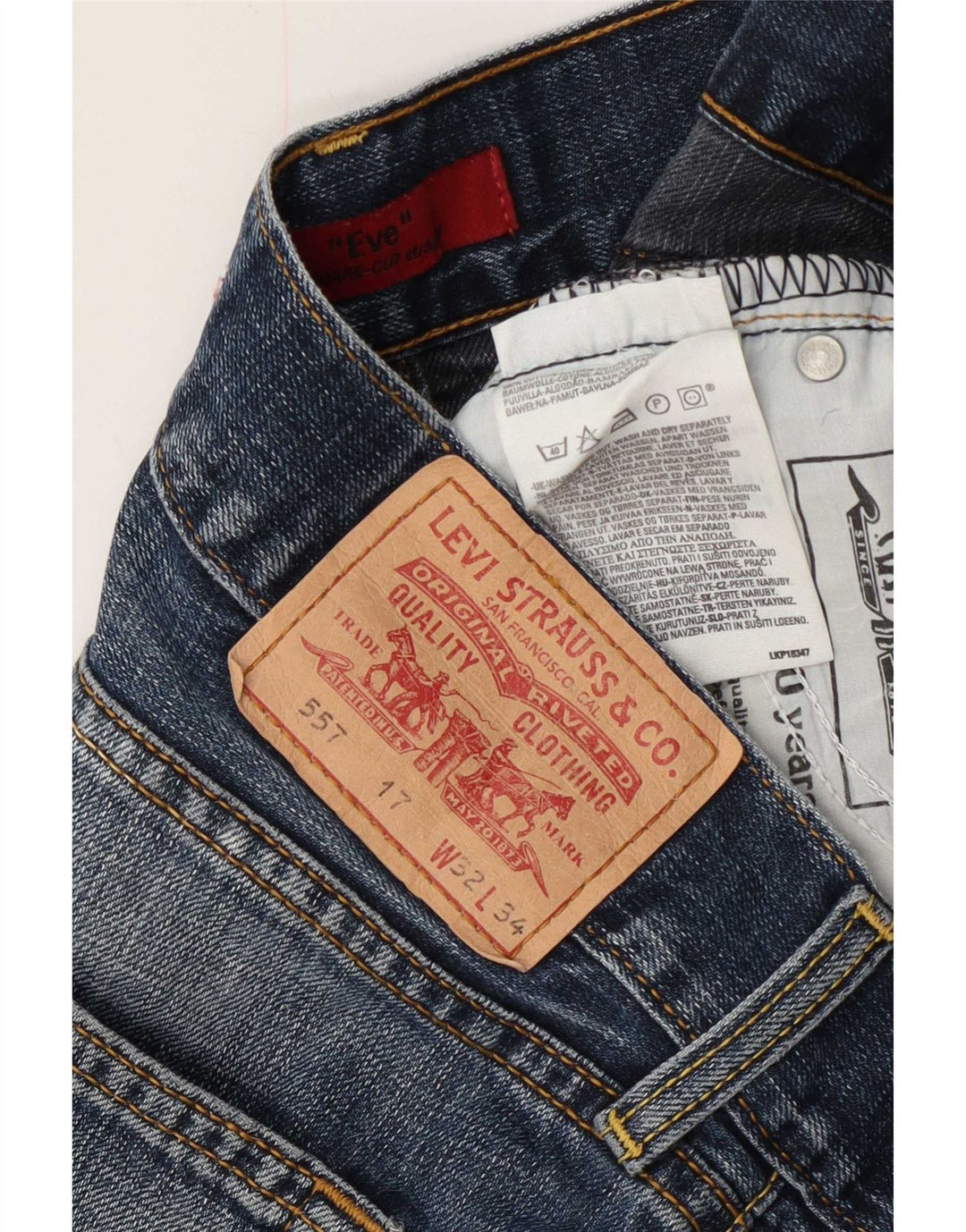 Levi's Mujer 557 Shorts De Mezclilla W32 Grande Algodón Azul