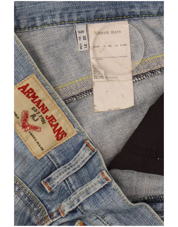 Armani Jeans ajustados desgastados para hombre W32 L34 Algodón azul